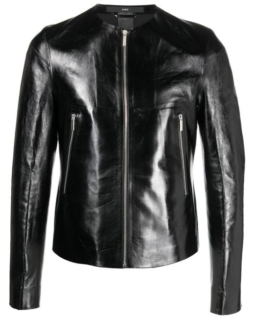 Sapio zip-up leather jacket