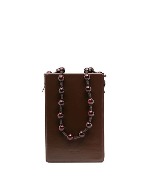 Low Classic beaded top handle leather shoulder bag