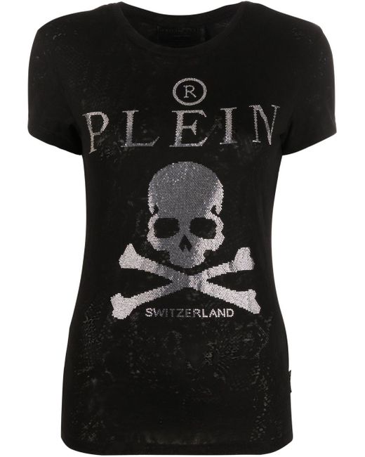 Philipp Plein embellished-skull cotton T-shirt