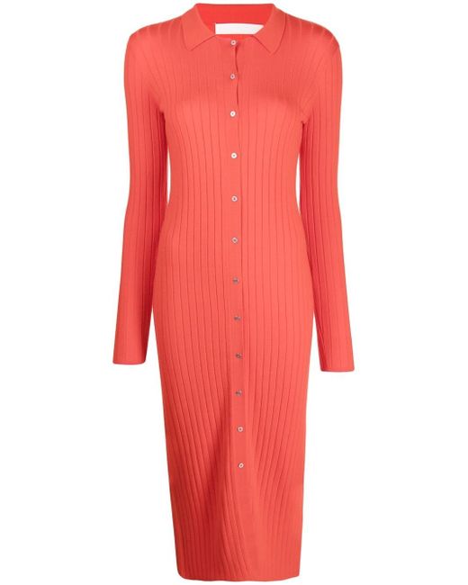 Dion Lee ribbed-knit button-up dress