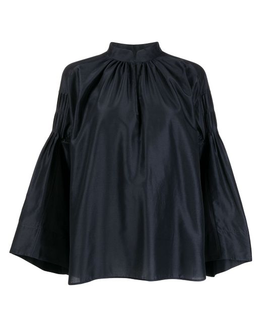 Mame Kurogouchi flared-sleeve pleated blouse
