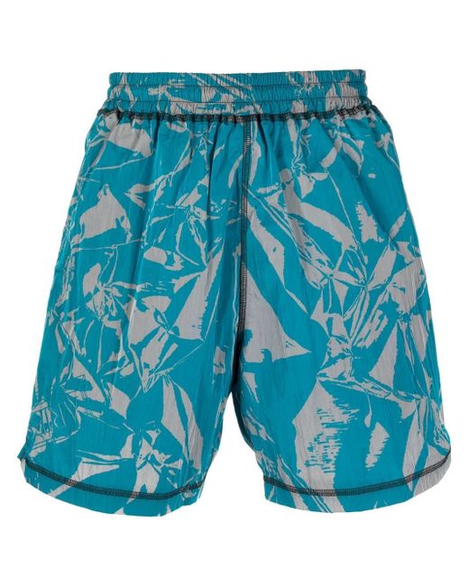 Aries abstract pattern elasticated shorts