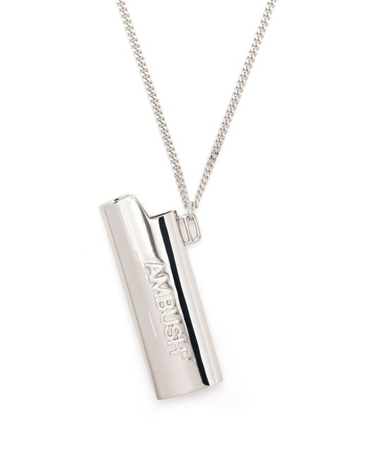 Ambush engraved-logo whistle necklace