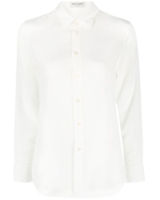 Saint Laurent classic collar silk shirt