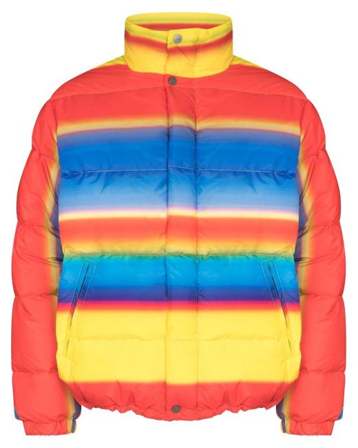 Agr stripe-print puffer jacket