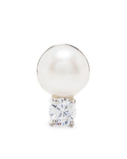 Northskull crystal-drop pearl earring