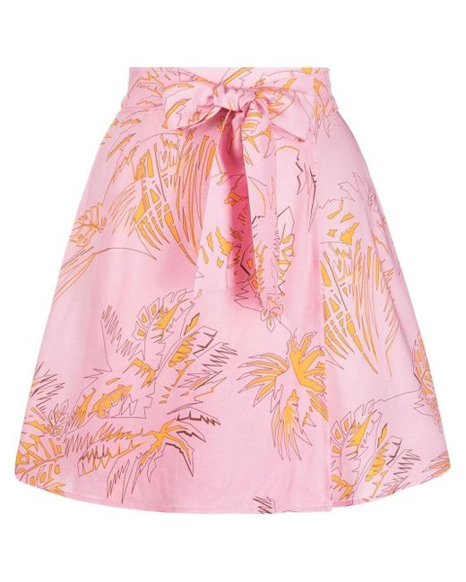 Palm Angels palm tree-print bow-detail A-Line skirt