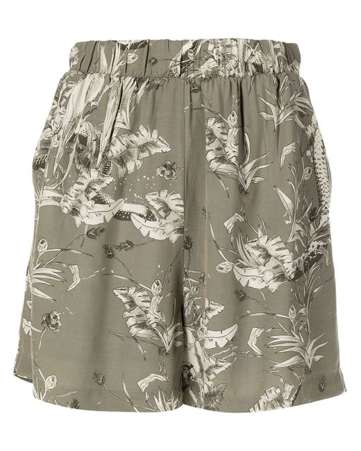 Anine Bing Candice tropical-print fluid shorts