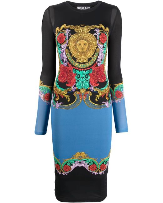 Versace Jeans Couture .Regalia Baroque colour-block dress