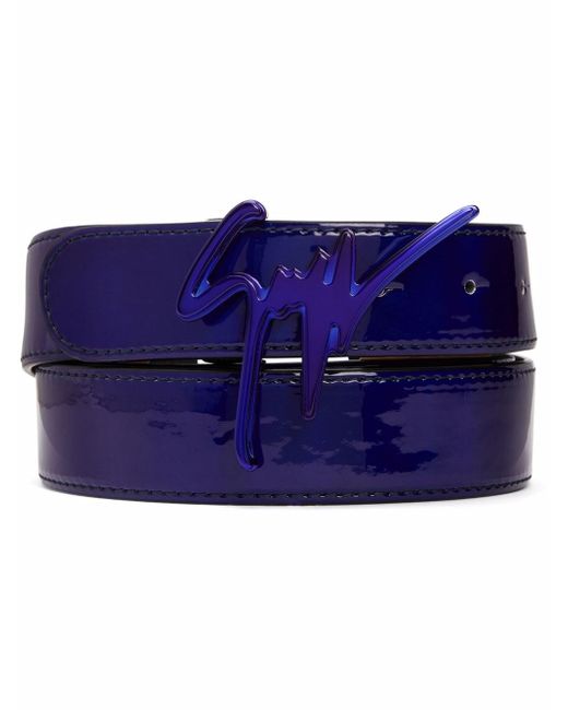 Giuseppe Zanotti Design mirrored lacquered logo-buckle belt