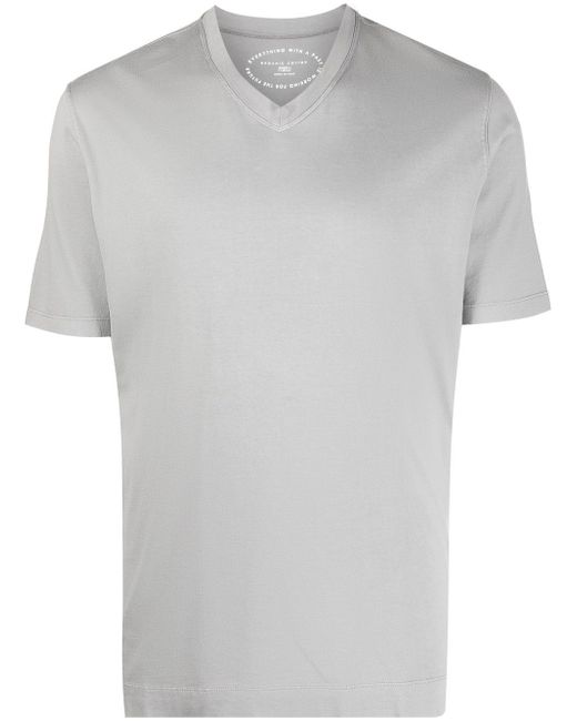 Fedeli V-neck cotton T-shirt