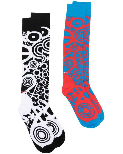 Charles Jeffrey Loverboy abstract-print long socks set of two