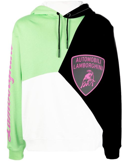 Automobili Lamborghini logo-patch colour-block hoodie