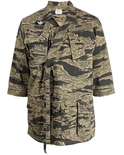 Maharishi camouflage belted shirt jacket