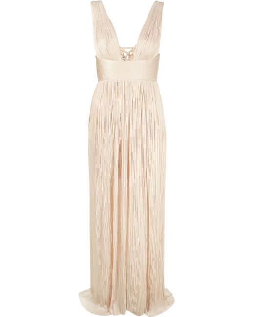 Maria Lucia Hohan pleated V-neck silk gown