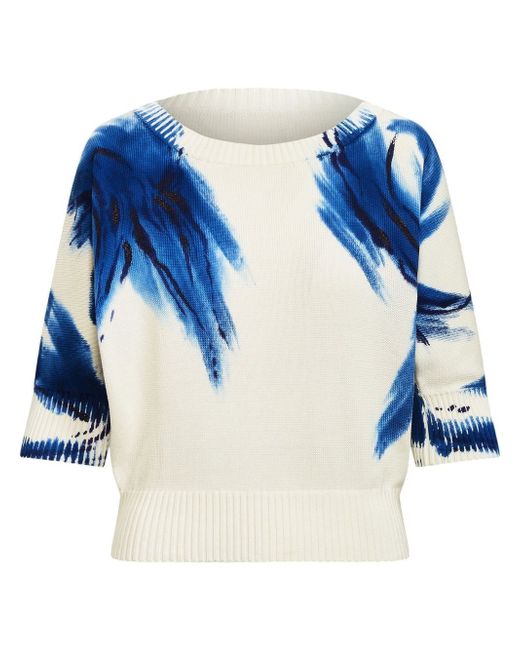 Ralph Lauren Collection painterly-print knitted top