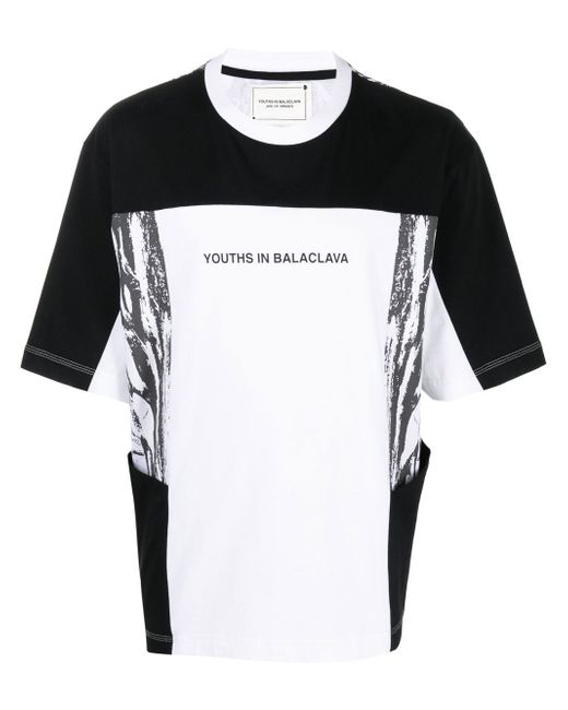 Youths in Balaclava colour-block logo-print T-shirt