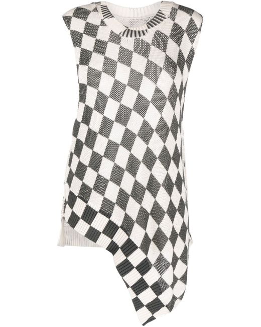 Mm6 Maison Margiela checkerboard-print knitted top