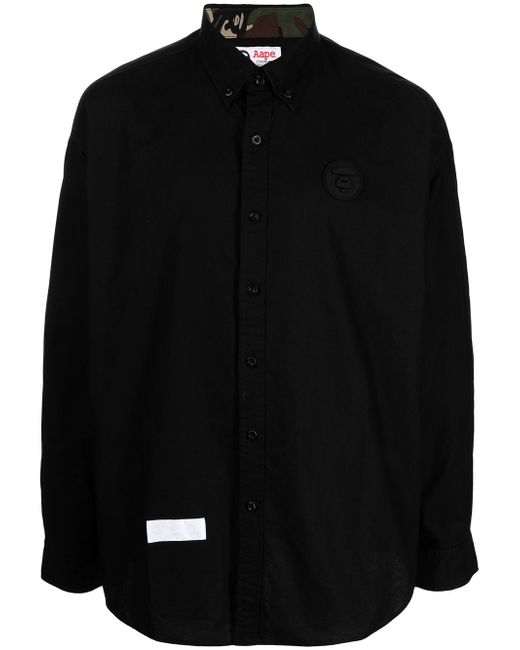 Aape By *A Bathing Ape® logo-patch button-up shirt