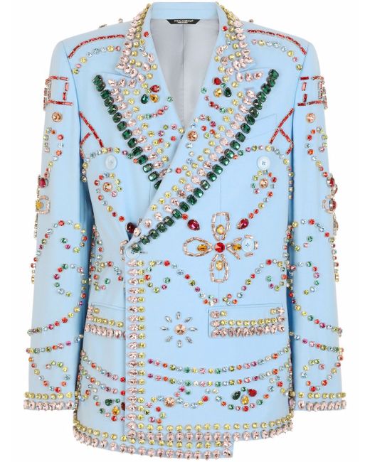 Dolce & Gabbana gemstone-embellished double-breasted blazer