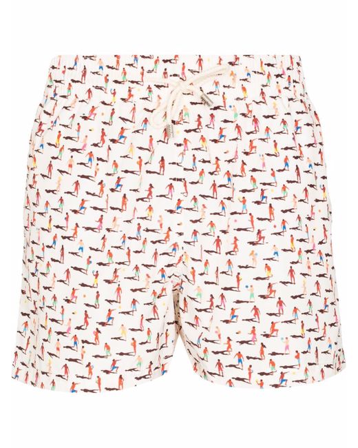 arrels graphic-print drawstring swim shorts