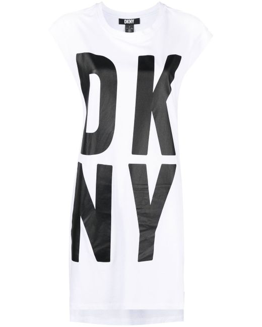 Dkny logo-print sleeveless tunic top