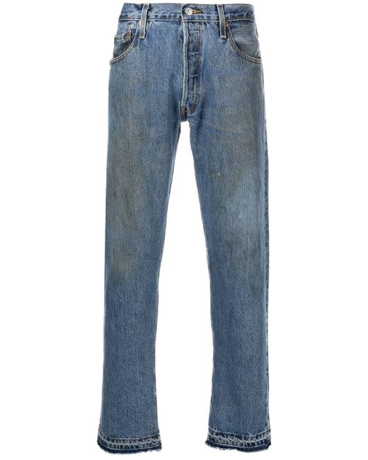 Gallery Dept. distressed mid-rise straight leg jeans