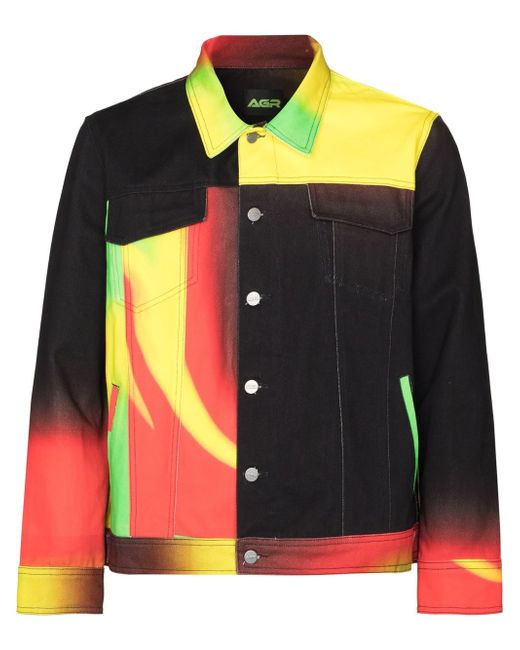 Agr patchwork-design denim jacket