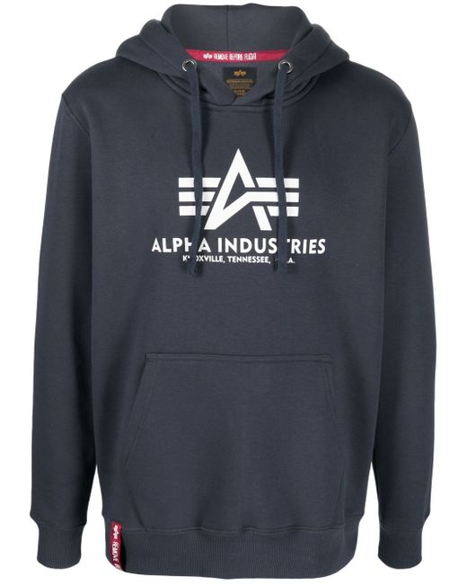 Alpha Industries logo drawstring hoodie