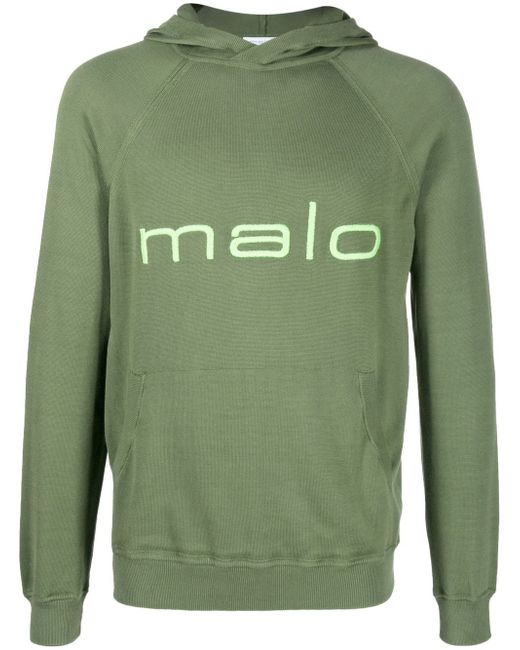 Malo logo-print hooded sweatshirt
