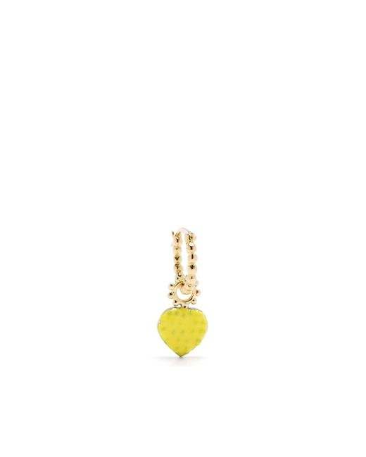 Gaya 18kt yellow heart charm single hoop earring