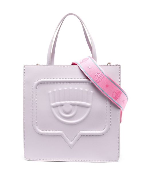 Chiara Ferragni small Eyelike logo-embossed tote bag