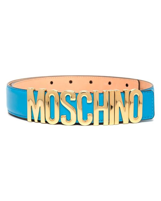 Moschino logo-lettering leather belt