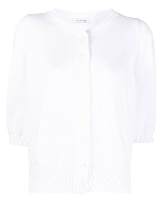 Malo half-sleeve cotton cardigan