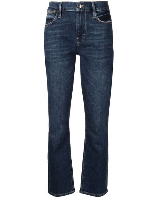 Frame high-waist straight-leg jeans