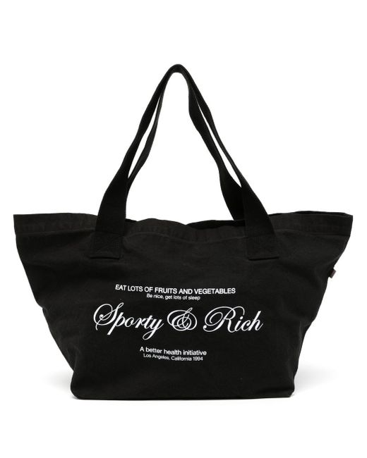 Sporty & Rich logo top-handle tote