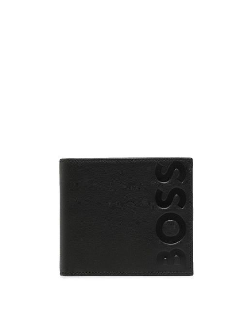 Boss embossed-logo bi-fold wallet