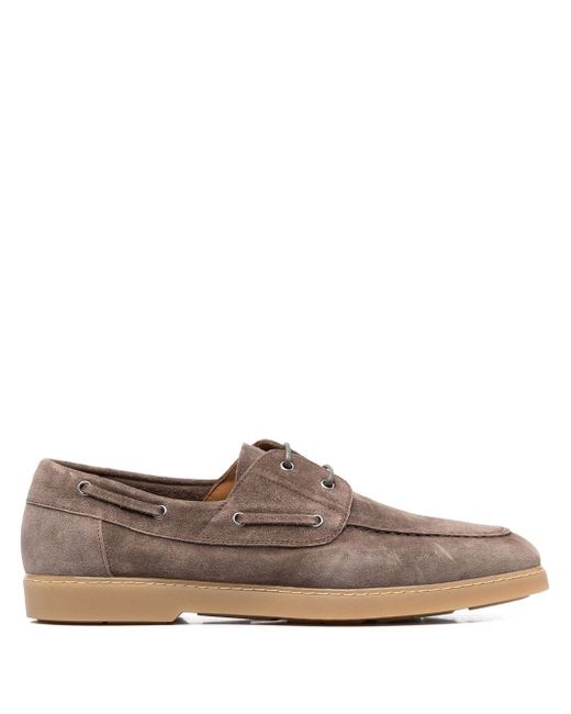 Doucal's lace-up suede boat shoes