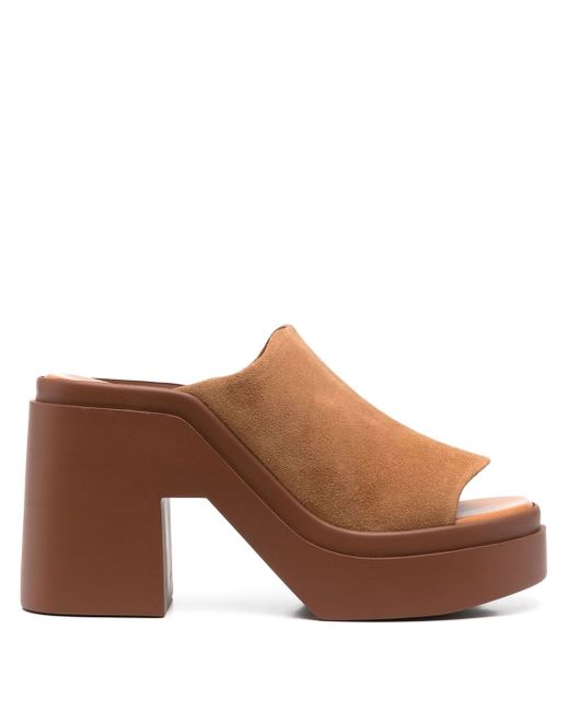 Clergerie chunky 100mm open-toe mules