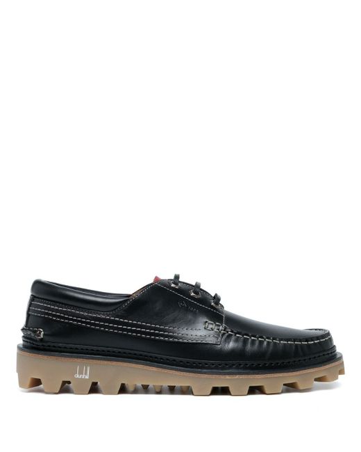 Dunhill lace-up leather boat shoes
