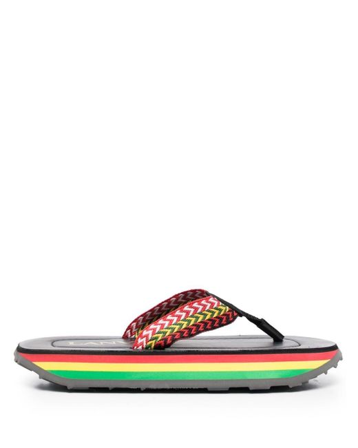 Lanvin rainbow-print sole flip-flops