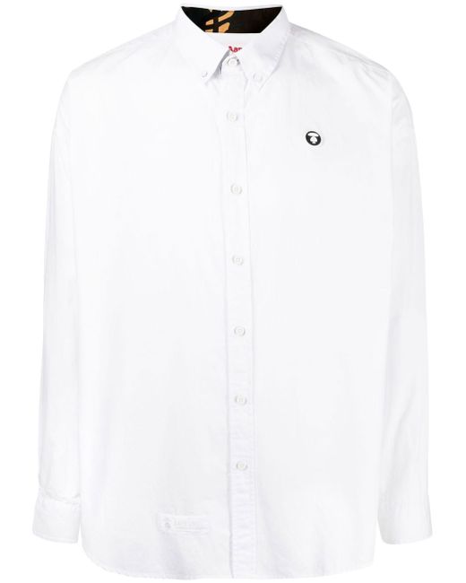 Aape By *A Bathing Ape® logo-patch long-sleeved shirt