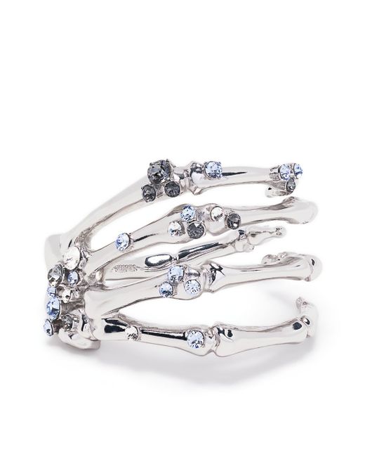 Raf Simons crystal-embellished skeleton hand bracelet