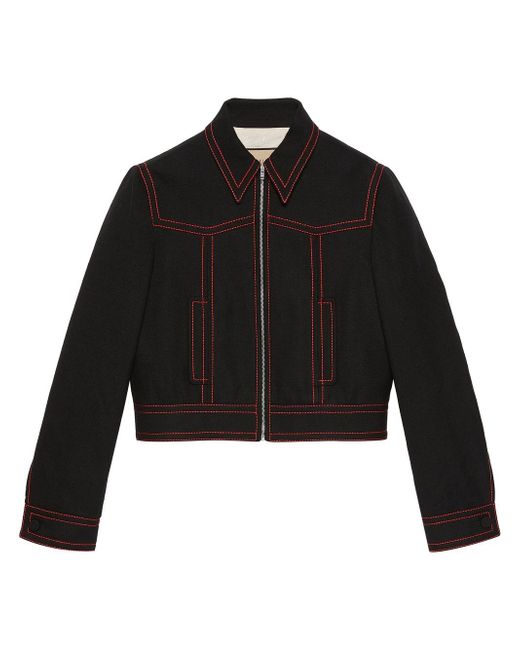 Gucci exposed stitch bomber jacket