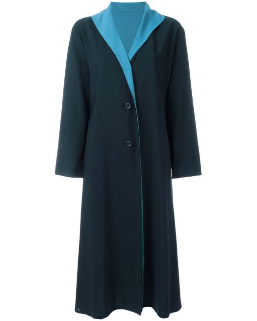Issey Miyake contrast lapel coat