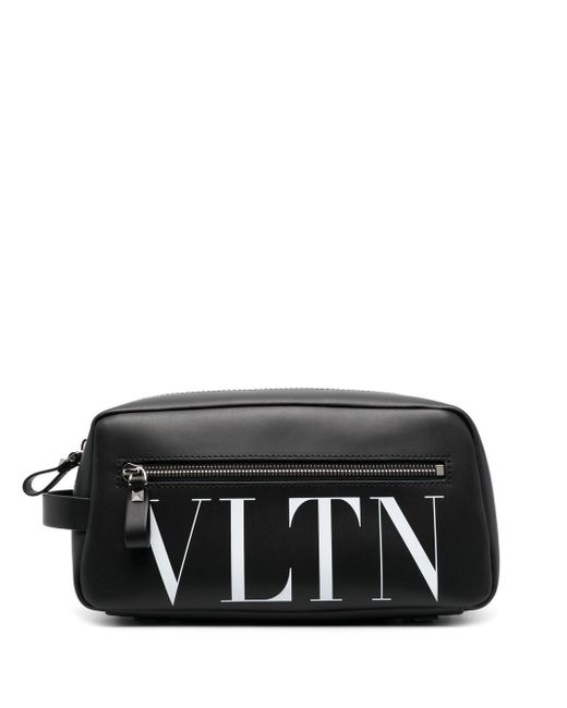 Valentino Garavani logo-print leather wash bag