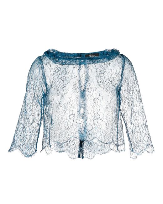 Fely Campo floral-lace blouse