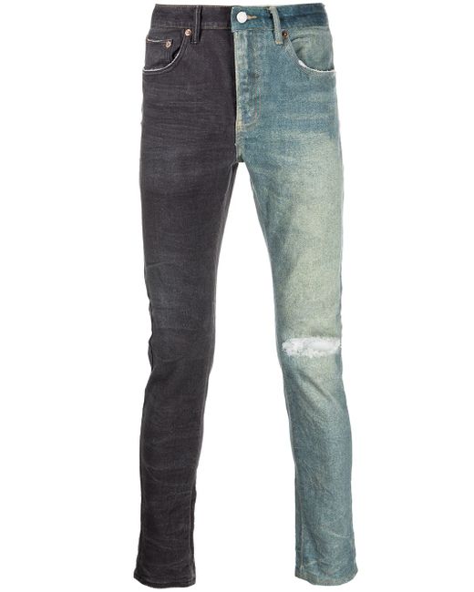 Purple Brand two-tone distressed jeans