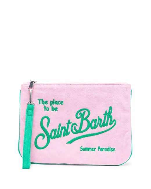 Mc2 Saint Barth embroidered logo towel clutch bag