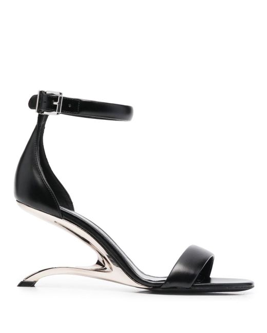 Alexander McQueen sculpted-heel leather sandals